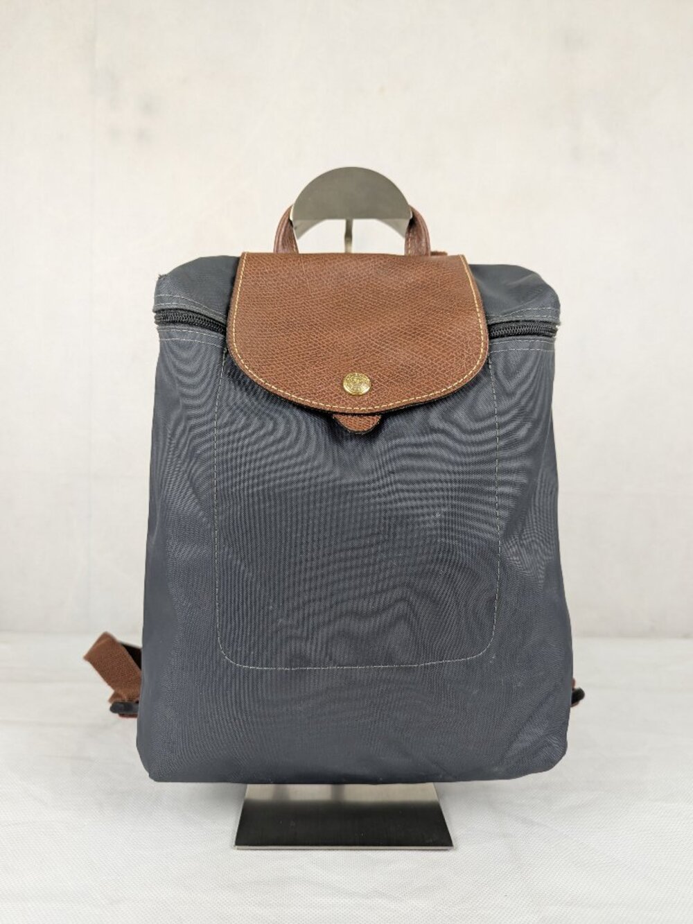 Longchamp Le Pliage Gray Nylon Backpack - Used - Authentic - Fast Dispatch